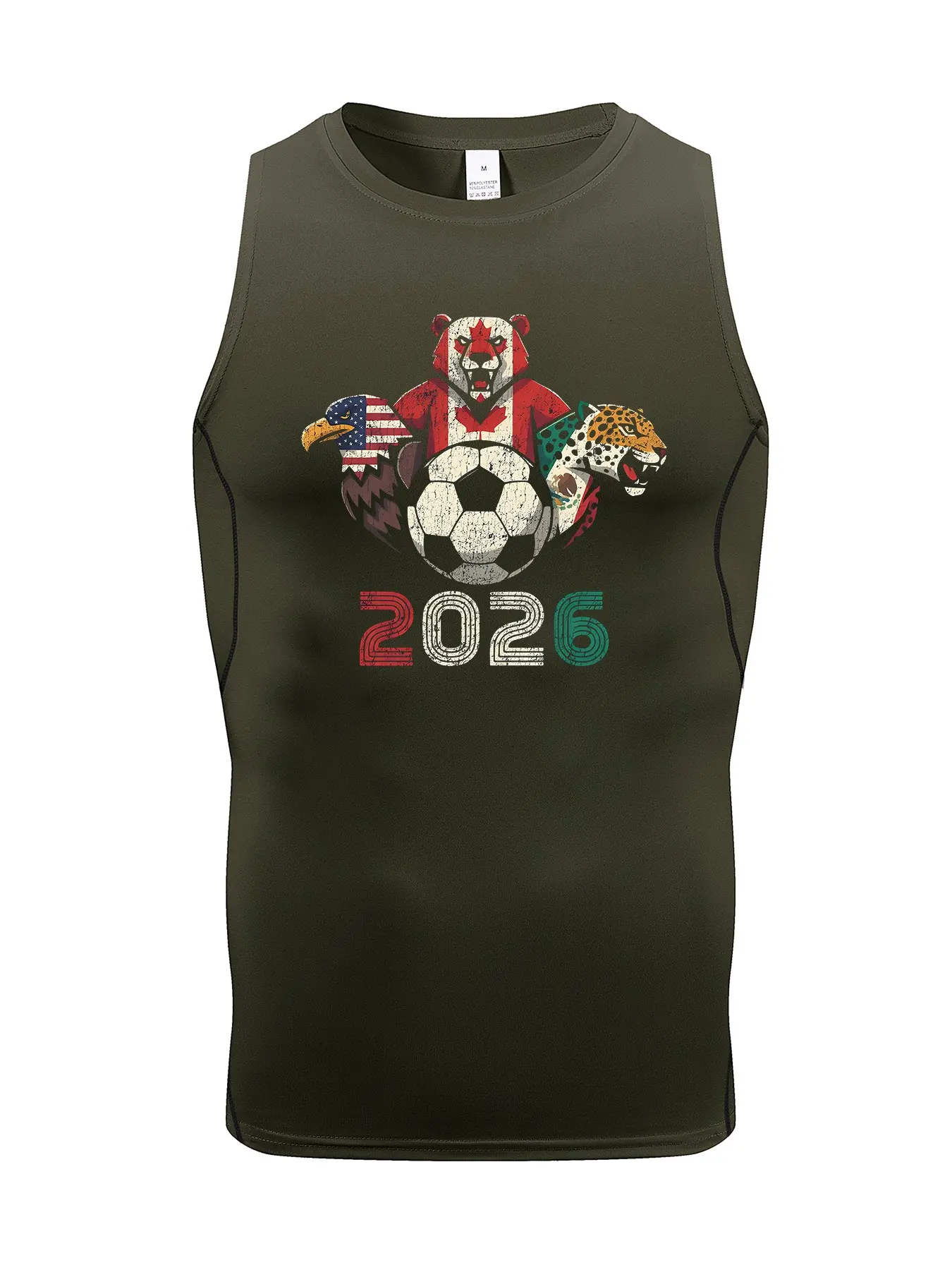 2026 Football Print Tank Top for Men, Gym Workout Fitness Athletic Sleeveless Compression Shirts, Summer Quick Dry Sporty Running Basketball Vest Undershirt Baselayer