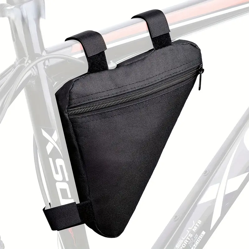 Quick Release Bike Triangle Frame Bag - Durable Oxford Cloth, Adjustable Straps, Convenient Bicycle Storage & Easy Riding Access, Black, Outdoor Sport Cycling, Cycling Storage, Secure Zipper Closure, Bike Racks, Outdoor Cycling Accessories, Bike Gear
