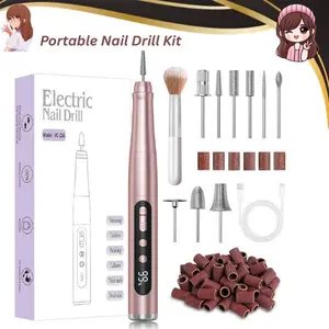 35000RPM Cordless Portable Nail Drill Kit – Professional Electric Nail File for Acrylic Gel Nails, Rechargeable Manicure Pedicure Machine with LCD Display