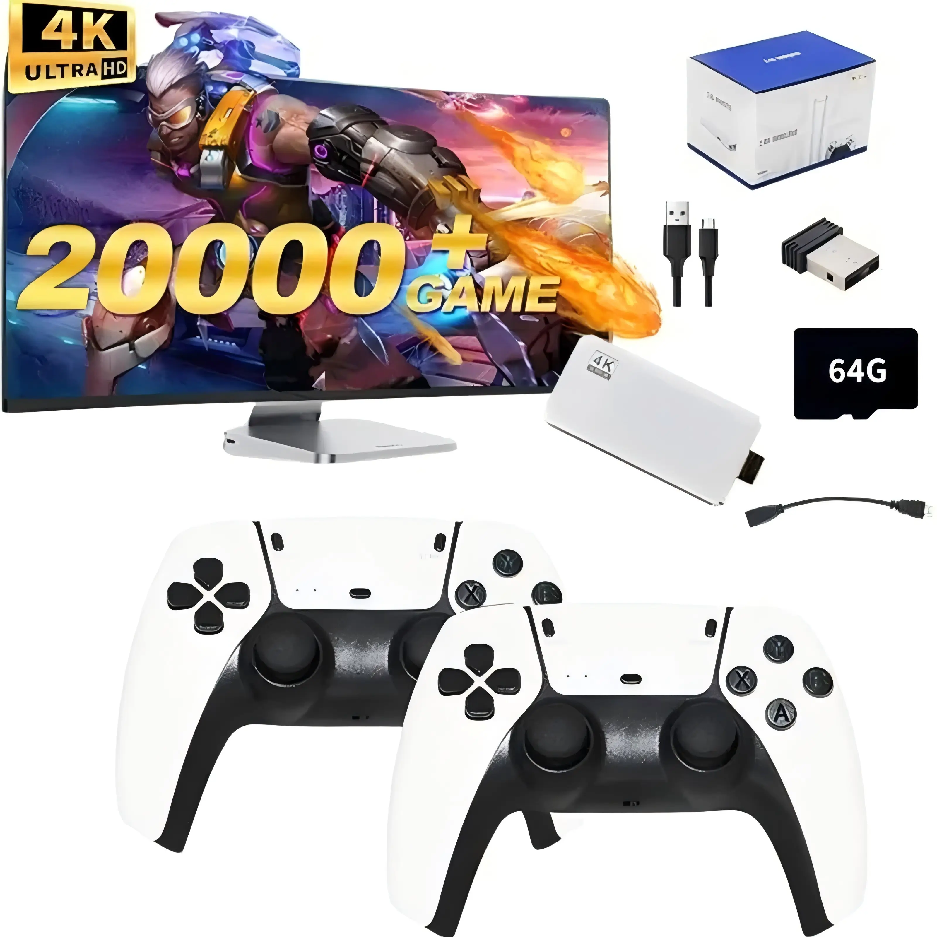2025 New Upgraded RetroGame Console with 20,000+ Games,4K HDMl Output, Wireless Controller, Game Emulator, Arcade Communication Stick