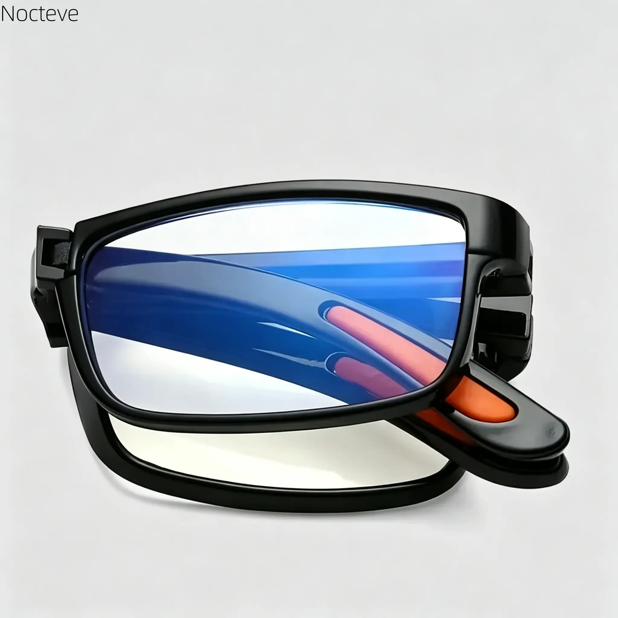 Unisex Black Folding Presbyopia Reading Glasses with Storage Case, Retro Anti Blue Light Pocket Portable Eyewear for Daily Use