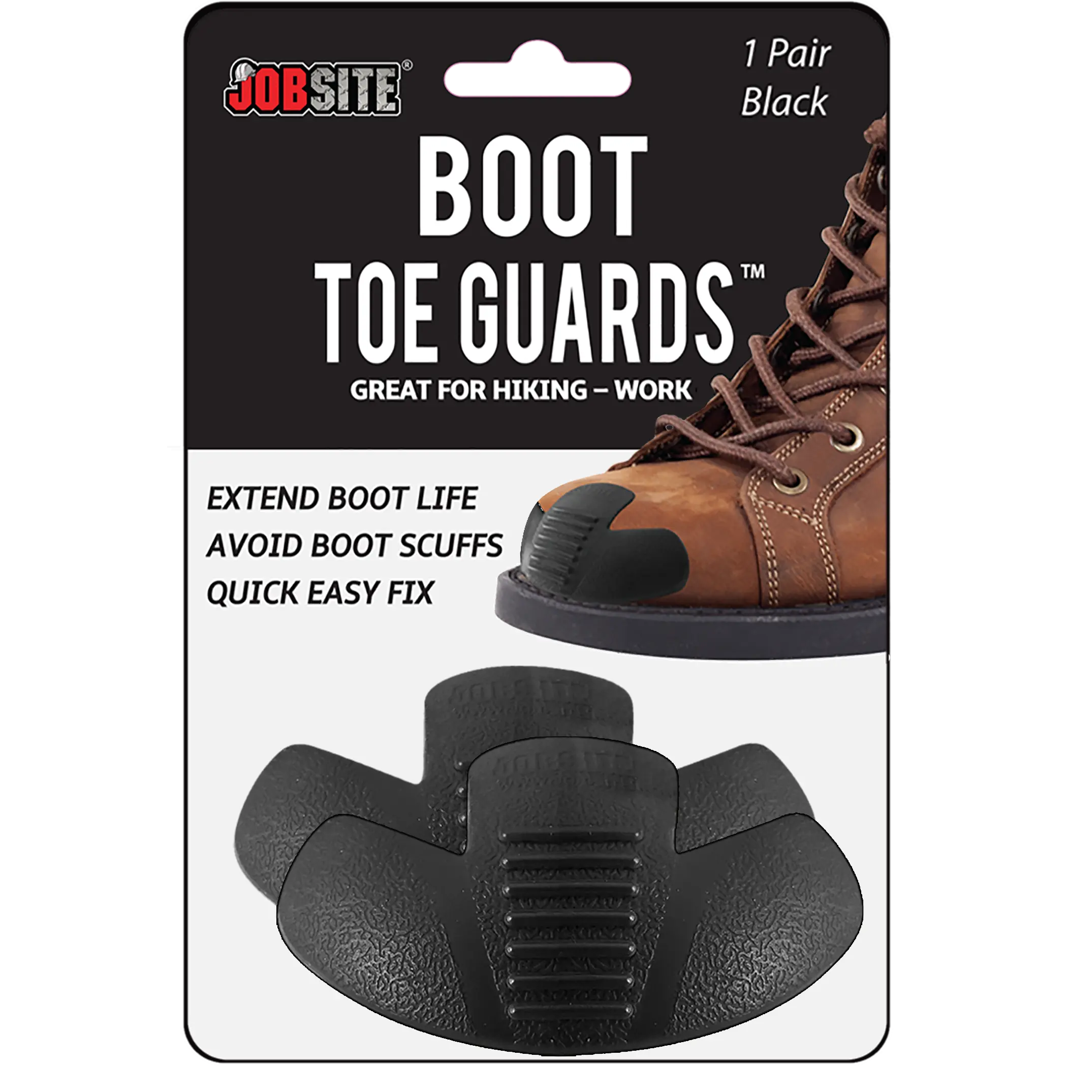 JobSite Heavy Duty Boot Toe Guards - Boot Toe Protector Cover - Extend Boot Life & Protect Against Boot Scuffs