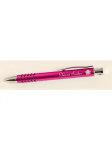 P. Graham Dunn 131447 Designer Engravable Ballpoint Pen - Aluminum, Pink & Silver, Unisex for Everyday Use, Novelty Option to Show Off Your Personal Message