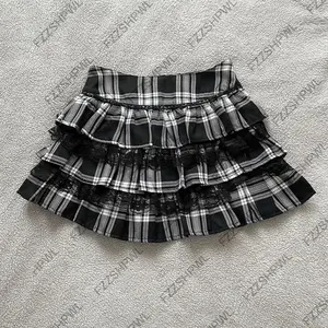 Spicy Girls Vintage vibe Y2K Skirt Lace Harajuku Graphic Print Punk Low Rise Skirts Subculture A-line skirt Rock Goth Mini Skirt