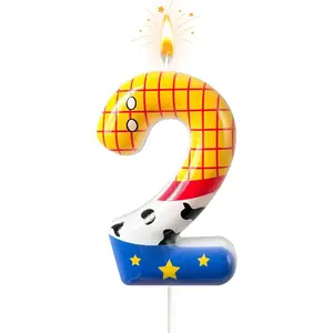 Birthday Number Candles Cartoon Cake Decorations Birthday Decoration Supplies Suitable for Boys and Girls Party Celebrations