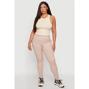 Plus Size High Waist Leggings with Cell Phone Pockets