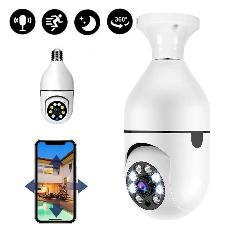 2026 Upgraded 360° Rotating Wireless Bulb Camera - 1080P HD, Full-Color Night Vision, Home Security Camera with Motion Detection & Two-Way Audio, Wireless Security Cameras, WiFi Security Camera, Wifi Surveillance Camera, Wifi Indoor Cameras