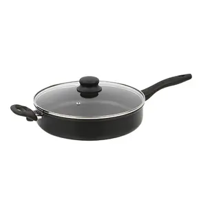 4-Quart Non-Stick Jumbo Cooker with Glass Lid, Black
