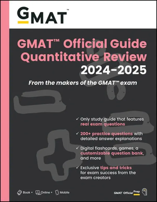 USED Book - GMAT Official Guide Quantitative Review 2024-2025: Book + Online Question Bank by Gmac (Graduate Management Admission Coun (Paperback) - english