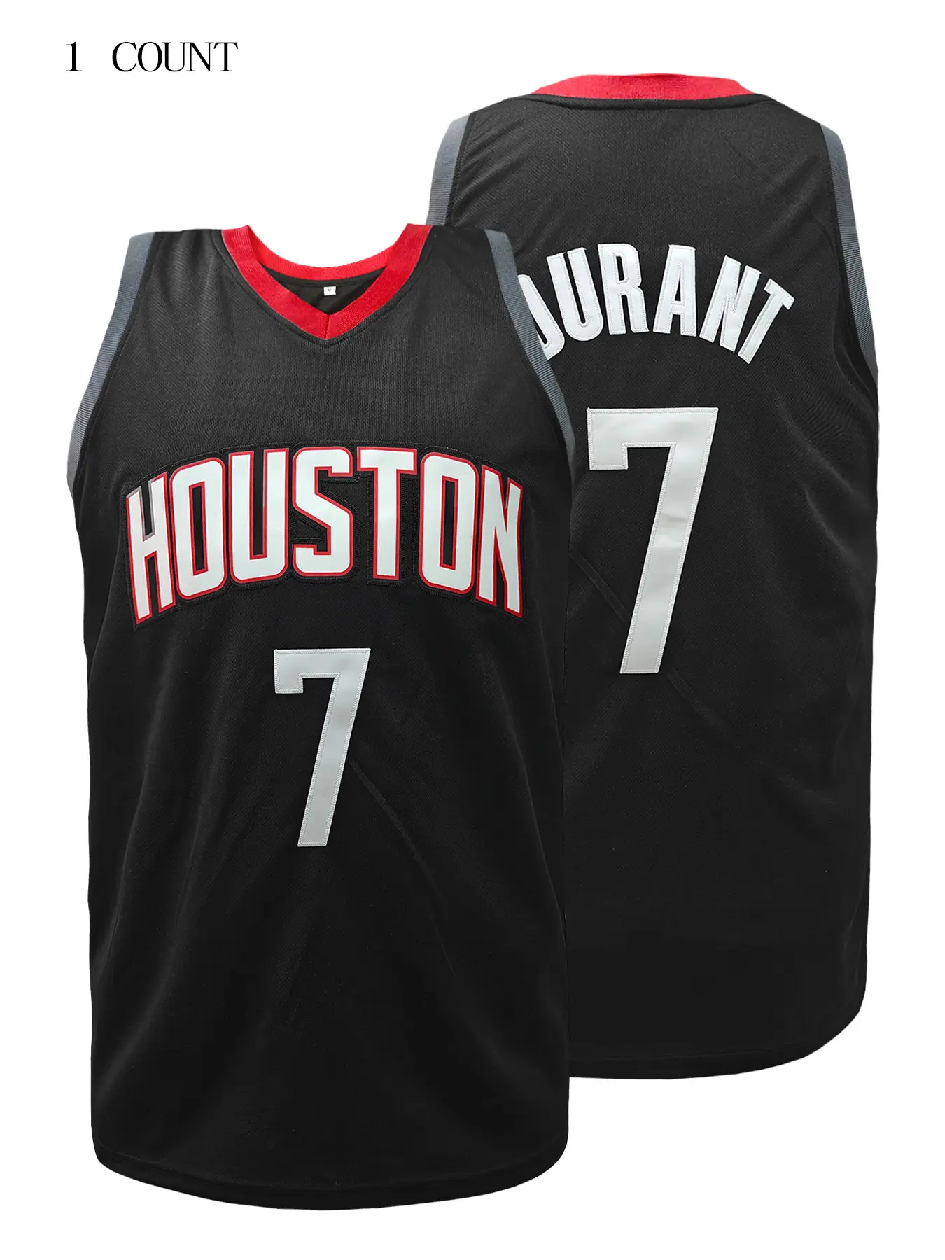 Men's Basketball Jersey - Digital Embellished #7 Black Tank Top, Workout Top, Basketball Wear, Breathable Loose Fit Sports Vest for Basketball, Gym, Parties - Gift for Players & Fans - Jersey