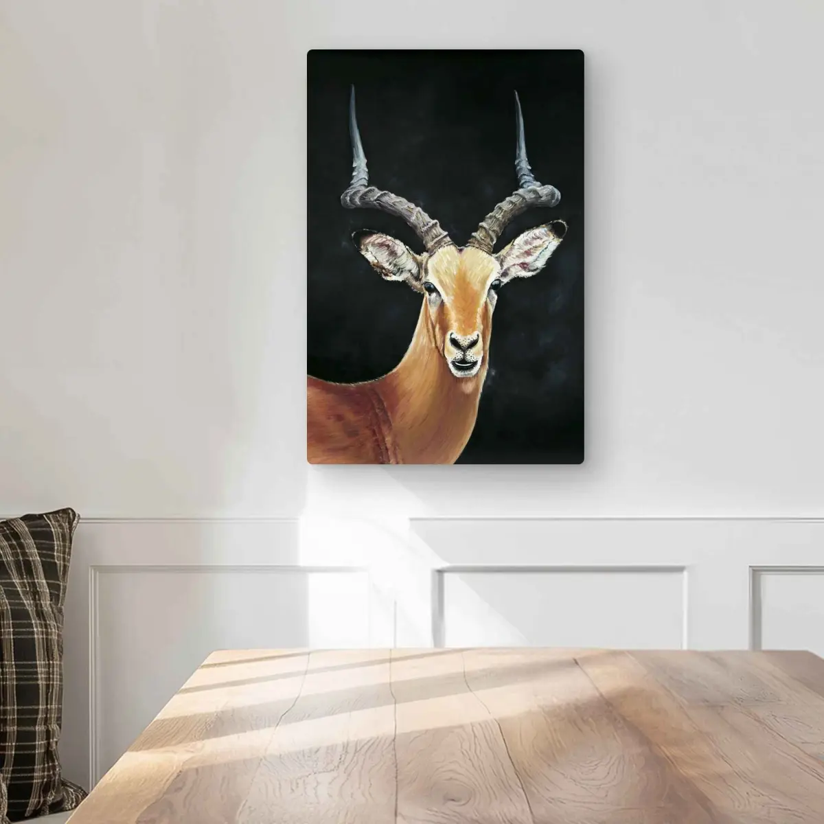 212 MAIN Lightweight Aluminium Animal Print Wall Art Poster - 12x18 in, 3 Lbs, Antelope Brown Artistic Nature Artwork, Man Cave Decor, Room Decoration Home Accent