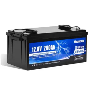 Meaycoty 12V 200Ah LiFePO4 Battery with 150A BMS, 8000+ Deep Cycles, 2560Wh Energy, Lightweight, Fast Charging, Ideal for RV, Home Storage, Solar, Camping, Trolling