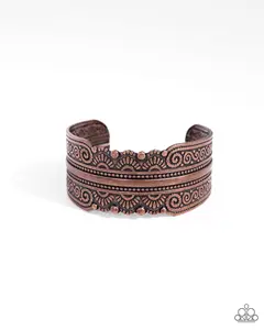 Into the Horizon - Copper Feather Cuff Bracelet - Paparazzi