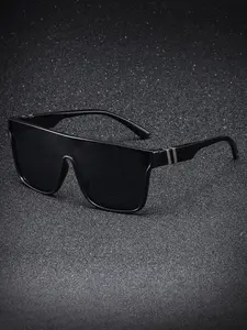 Men's Large Frame Full Coverage Sunglasses, Frame Uv400 Protection, Outdoor Driving Shades, Stylish Sun Glasses for Men