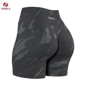 AUROLA Zebra Women Seamless Scrunch Workout Shorts High Waisted Gym Yoga Short