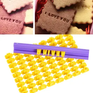 1Set Biscuit Baking Printing Alphabet Number Mold Cookie Cutter Letter Press Stamp Mould Embosser DIY Fondant Cake Tools Decor