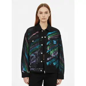 Thesupermade Hip-hop Hand-painted Graffiti Denim Jacket - 2010