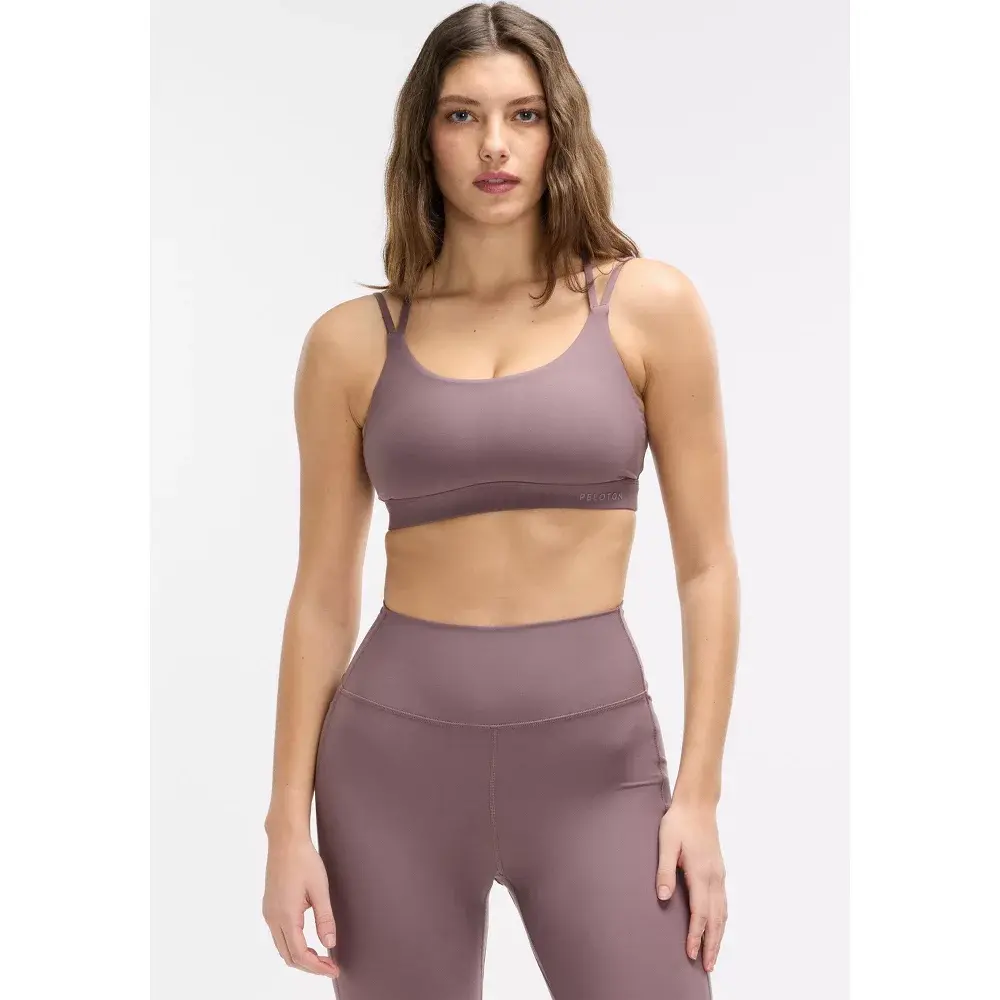 Peloton Women's Cadent Fabric Strappy Y-Back Sports Bra, Low-Medium Support Pullover for Tread & Bootcamp, S