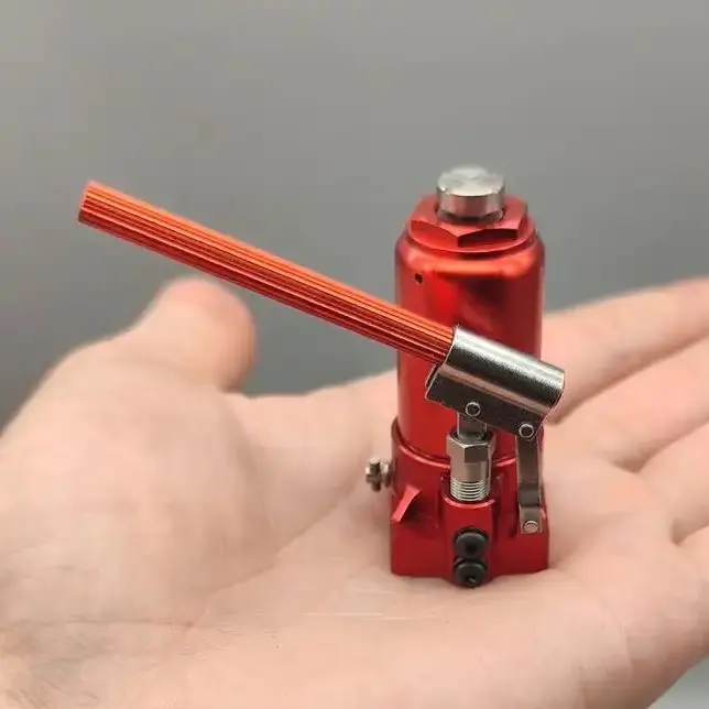 1/10 Scale Steel-Aluminium Hydraulic Hand Crank Vertical Lifting Jack Model, Simulation Mini Figure for Phone Holder Accessories