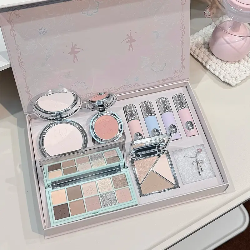 Swan Ballet Curated Makeup Gift Set | Full-Face Kit with Lip Mud, Eyeshadow, Blush, Setting Powder & Contour, for Effortless Versatile Makeup Styles, Face Makeup Sets