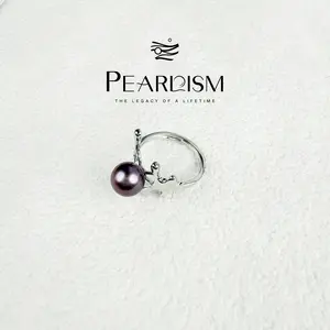【Live】Edison Pearl Ring Collection 8-9mm Multi-Style Gift For Her Hypoallergenic Silver-Tone Metal Minimal Textured Sparkly Crystal