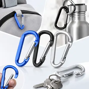 Aluminum Carabiner Clips, 3 Inch Lightweight D-Ring Keychain Clips, Spring Snap Hooks for Backpack, Keys, Camping, Hiking and Travel