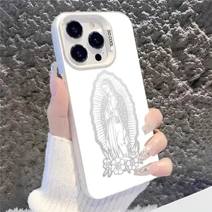 Virgin Mary Pattern Phone Case for iPhone Samsung 17Pro Max Air 16 15Plus 14 13 12 11 XR XS Galaxy S25 S24 S23 Fe S22 Plus Ultra, Shockproof Drop, Protection Durable, Faithful Tech Advanced Fashion Gift.JL46