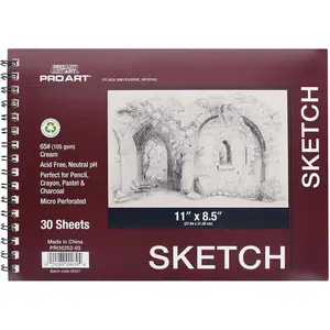 Sketch Pad 8.5"x11" 30 Sheets, 65lb, Side Wire, Sketch Book, Sketchbook, Drawing Pad, Pad, Drawing Paper, Art Book, Paper, Sketchbook for