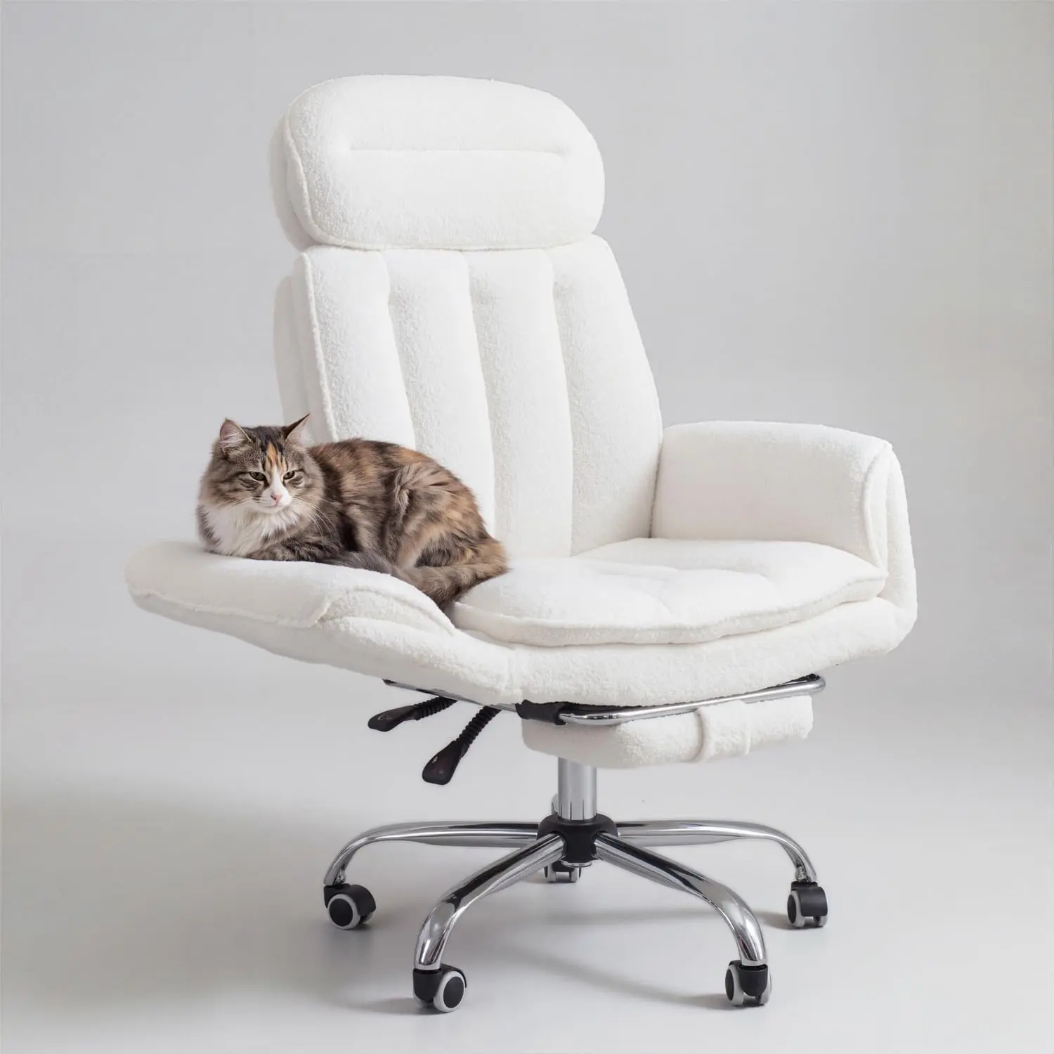 High Back Criss Cross Desk Chair with Foot Rest & Flip Armrests