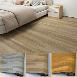 1 Roll Light Natural Wood Grain Self-Adhesive Floor Sticker, 40cm(15.7in) Width Waterproof Anti-Slip Vinyl Flooring, Removable Cuttable for Living Room, Bedroom, Home Decor, Non Slip Flooring