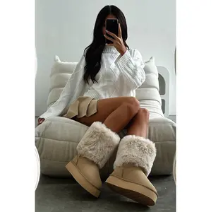 Aida Platform Boots - Sand