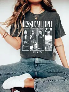 Jessie Murph Worldwide Hysteria Tour 2025 T-Shirt, Blue Strips Jessie Murph Bootleg Shirt,Music Shirt, Casual Tee, Blue Strips Tee, 90s Fan Gifts