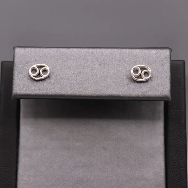 Sterling Silver Plain Studs - Zodiac Water & Earth