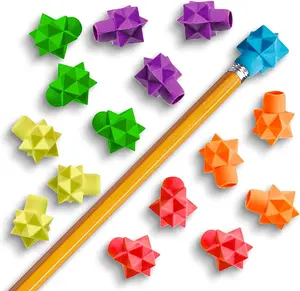 Star Pencil Top Erasers for Kids - 48 Pcs - Colorful Eraser Caps Toppers for Boys and Girls - Classroom Prize, Teacher Rewards, Stationery Birthday Party Favors, Goody Bag Stuffers
