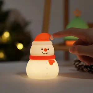 Christmas Cake Decoration Snowman Lamp Glowing Night Light, Photo Prop Atmosphere Accessory, Festive Holiday Decorations, Light Up