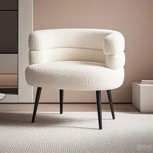 Makeup Vanity Chairs with Back,Office Desk No Wheels,Comfy Fabric Easy to Install for Living Room,Bedroom,Home,Office,Dressing Room-Beige White ebello  accent  chair cozy Teddy Fleece Dining Modern Leg
