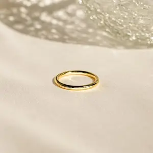 Minimal Stacking Ring by Caitlyn Minimalist - Simple Everyday Ring in 18K Gold Plated and Sterling Silver - Dainty Thin Gold Ring, Perfect for Ring Stack - Minimalist Jewelry - Gift for Her