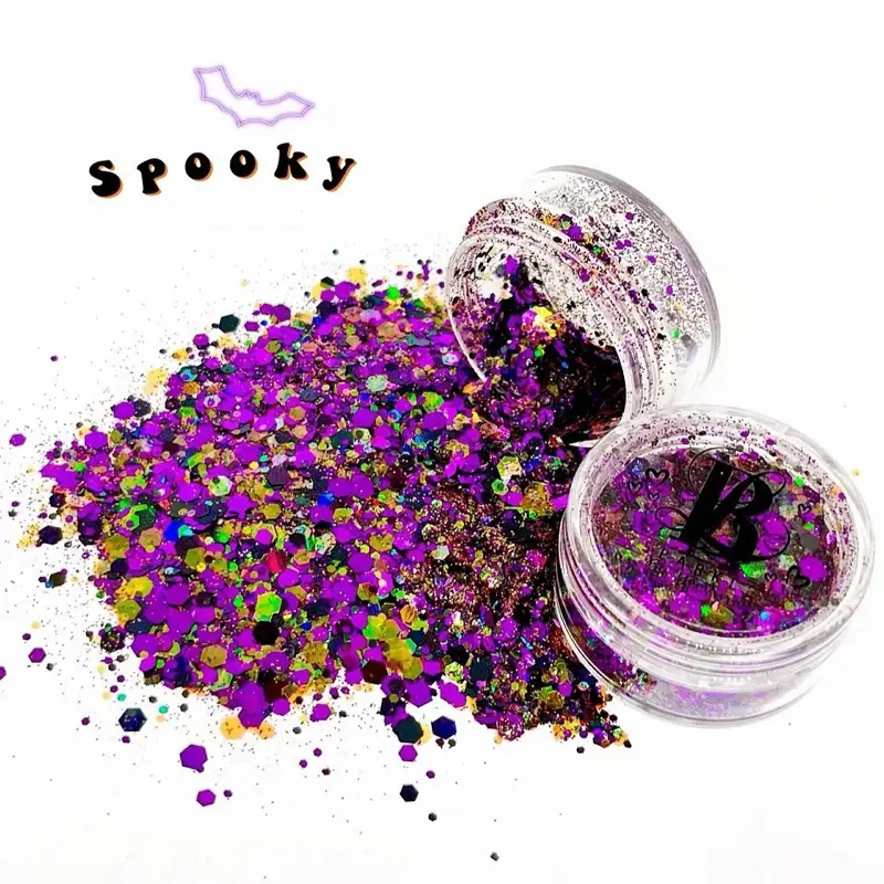 Spooky Chunky Glitters for Halloween Makeup, Craft Projects
