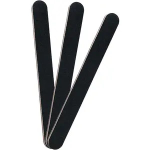 3 Pack Professional Emery Boards, 100/180 Grit Nail File for Acrylic and Natural Nails, Reusable, Black