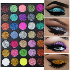 35 Color Diamond Glitter Eyeshadow Palette, High Pigment Powder with Shimmer and Satin Finish, Long-Lasting Waterproof Makeup for Beginners
