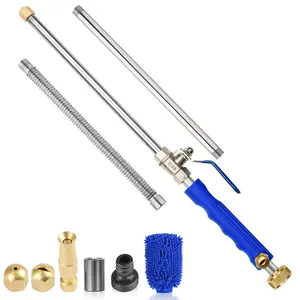 High Power Washer Wand With 3 Sprayer Nozzle  38 Inch Garden Hose Flexible Watering For Gutter Patio Car Pet Plants Window Cleaning Tool (blue)