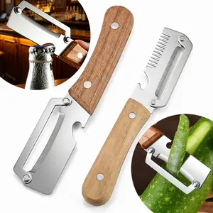 【Buy 1 Get 1 free】Premium-Grade Fruit and Vegetable Peeler | Sharp Stainless Steel Blade, Ergonomic Wooden Handle + Built-in Bottle Opener – Ideal for Daily Kitchen Use (Potatoes, Apples, Pumpkins ect)