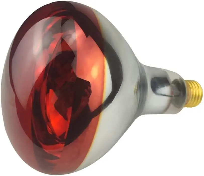 Heat Lamp Bulb R115 125 Watt 2 Pack Infrared Glass Lamp Bulb for Food Service, Brooder Bulb, Chicks, Pet, Bathroom, Light Therapy, Reptiles and Amphibian Use E26 Base