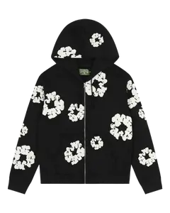 DENIM TEARS COTTON WREATH ZIP HOODIE BLACK