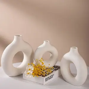 3-Piece Set Nordic Creative Plastic Vase, Home Living Room Decorative Tabletop Flower Holder, Artificial Plant Container