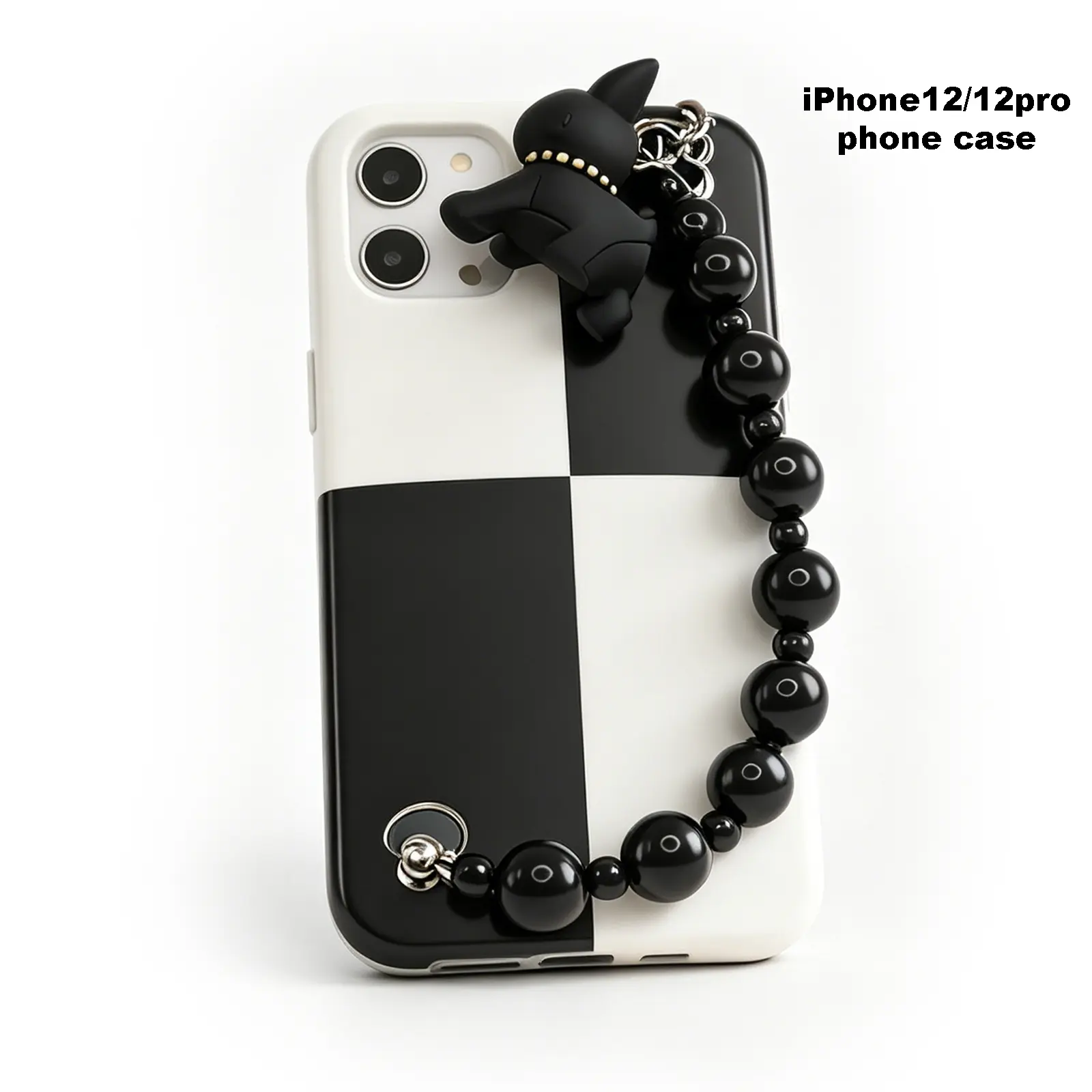 iPhone12/12pro Case-Black White