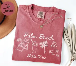 Palm Beach Trip Shirts, Girls' Vacation Tees, Fun Vacation Group Outfits, Best Friends' Travel Outfits, Trendy Friends Trip Shirts, Stylish Summer Vacation T-Shirts, Cute Beach T-Shirts