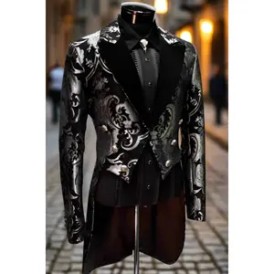 VICTORIAN TAILCOAT - SILVER/BLACK TAPESTRY