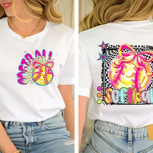 Preppy Softball Game Day Coquette Shirt, Brushstroke Softball Checkered Shirt, Game Day Softball Shirt, Raising Ballers, Softball Mama Shirt, Sport Shirt