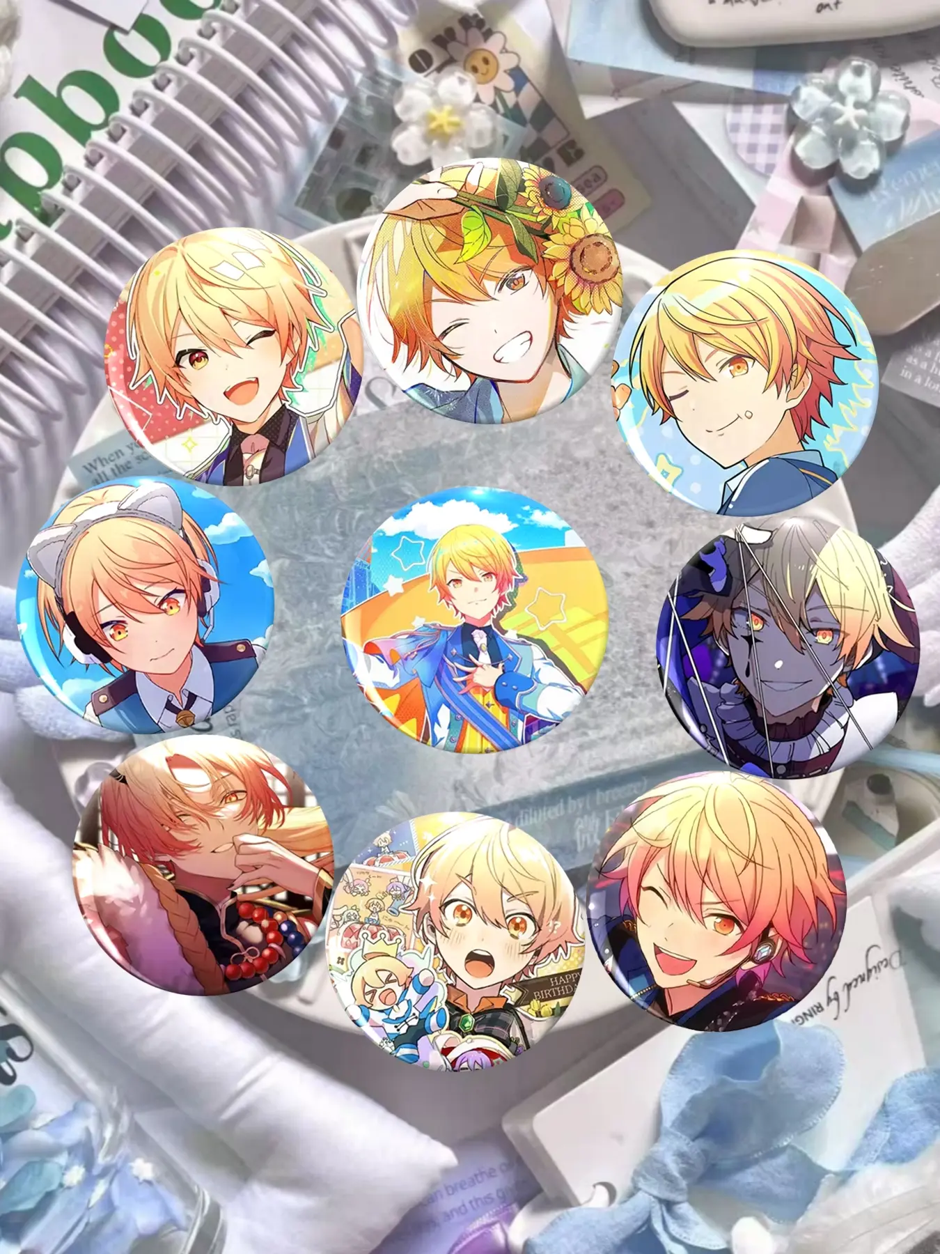 Idolm@ster Cinderella Girls Badge Pin Set, Cute Collectible Character Pins, Perfect for Bags, Clothing, DIY Crafts, Holiday Gifts